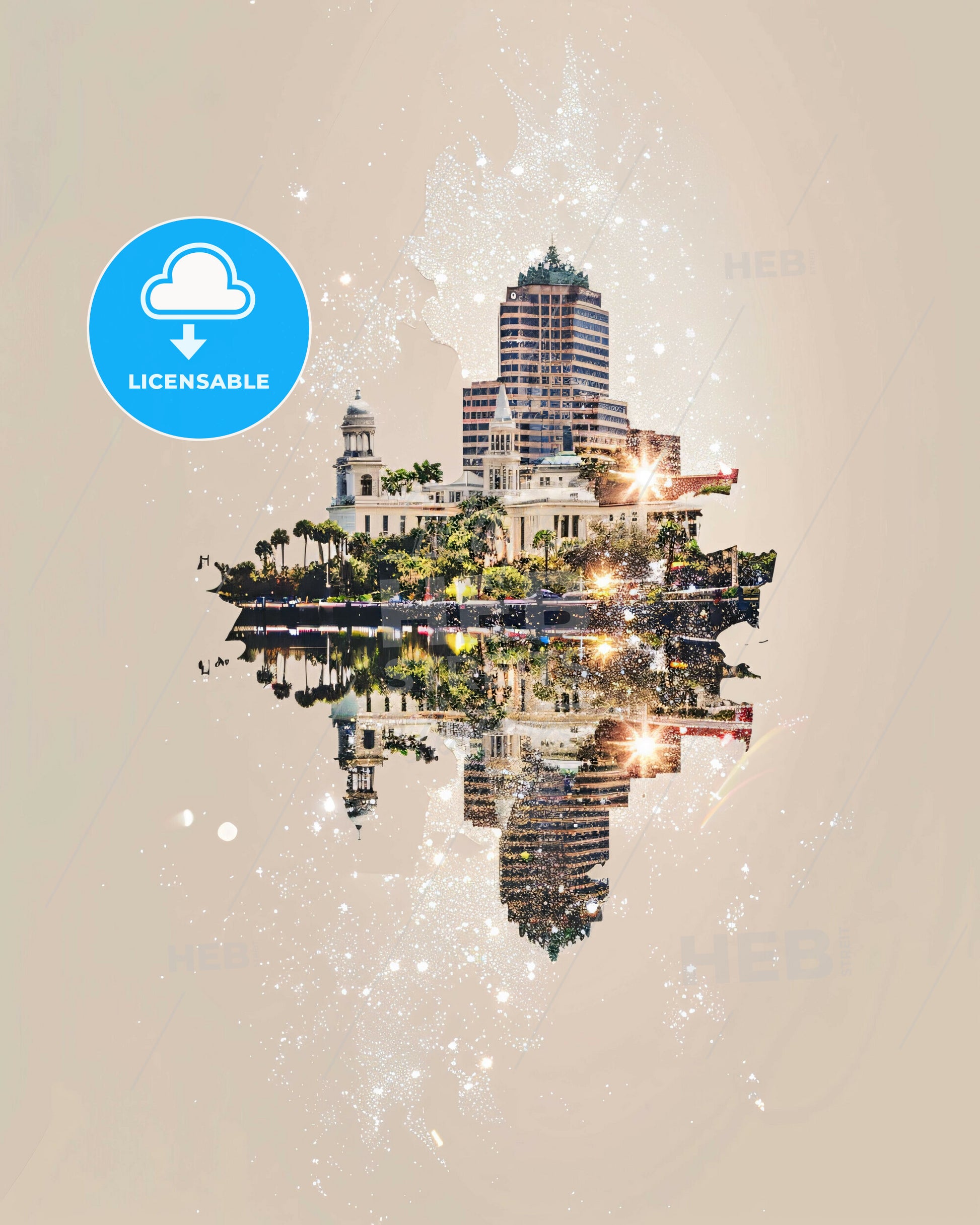 St. Petersburg Skyline Icon Composite Art - A reflection of a city