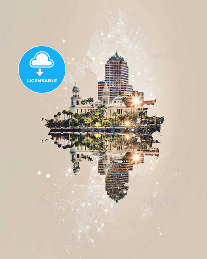 St. Petersburg Skyline Icon Composite Art - A reflection of a city