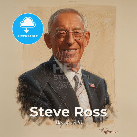 Steve Ross, Born: 1940, American real estate developer - A Man In A Suit And Tie Print Template