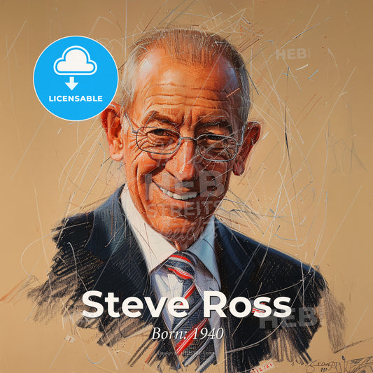 Steve Ross, Born: 1940, American real estate developer - A Man In A Suit And Tie Print Template