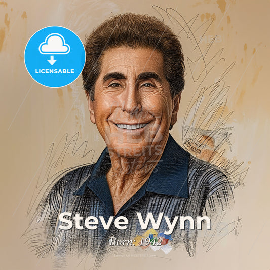 Steve Wynn, Born: 1942, American hotelier - A Man Smiling At The Camera Print Template