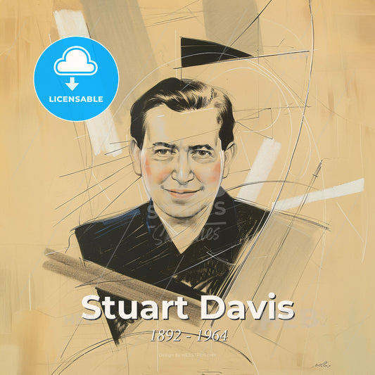 Stuart Davis, 1892 - 1964, American modernist painter - A Drawing Of A Man Print Template