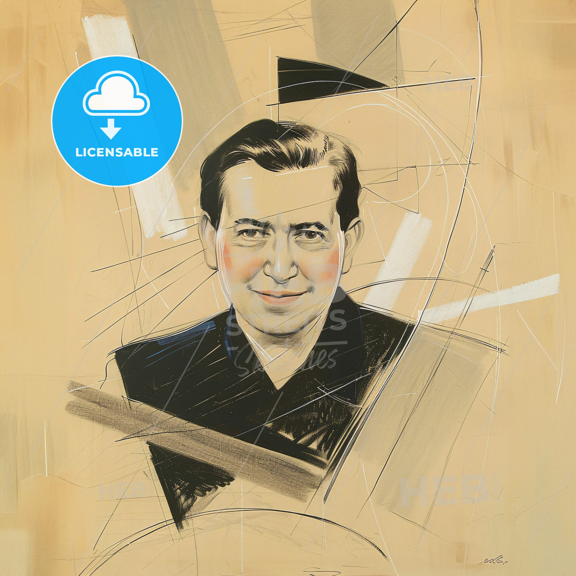 Stuart Davis, 1892 - 1964, American modernist painter - A Drawing Of A Man