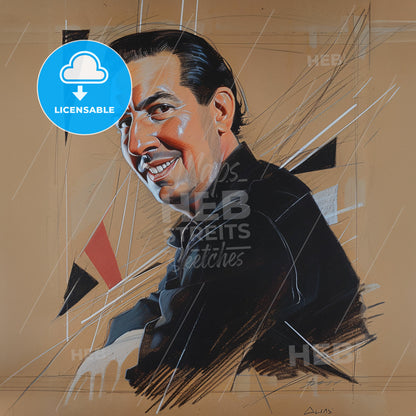 Stuart Davis, 1892 - 1964, American modernist painter - A Man In A Black Shirt