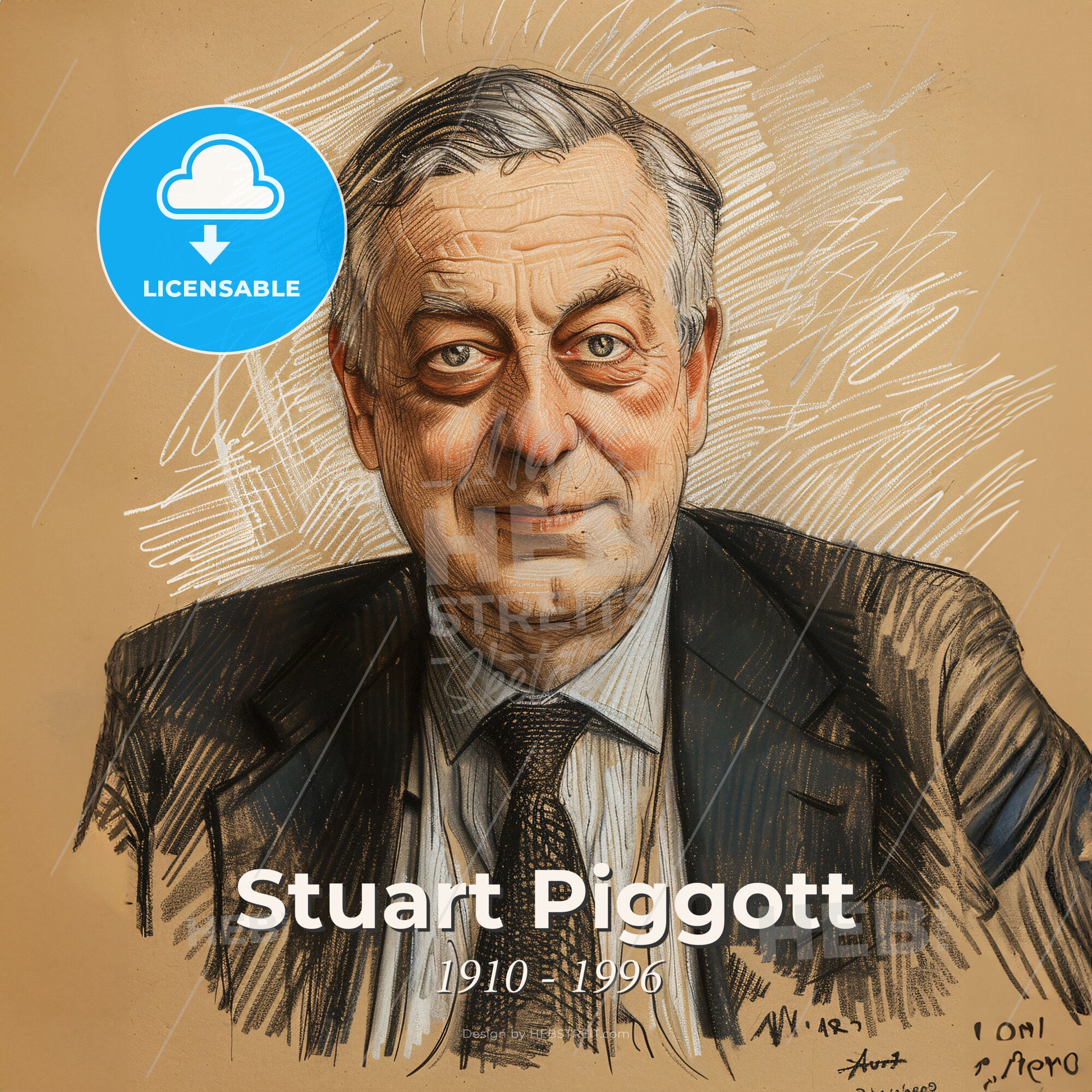 Stuart Piggott, 1910 - 1996, British archaeologist - A Man In A Suit And Tie Print Template