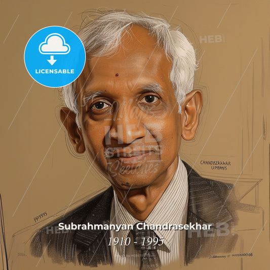 Subrahmanyan Chandrasekhar, 1910 - 1995, Indian-American astrophysicist - A Man In A Suit Print Template