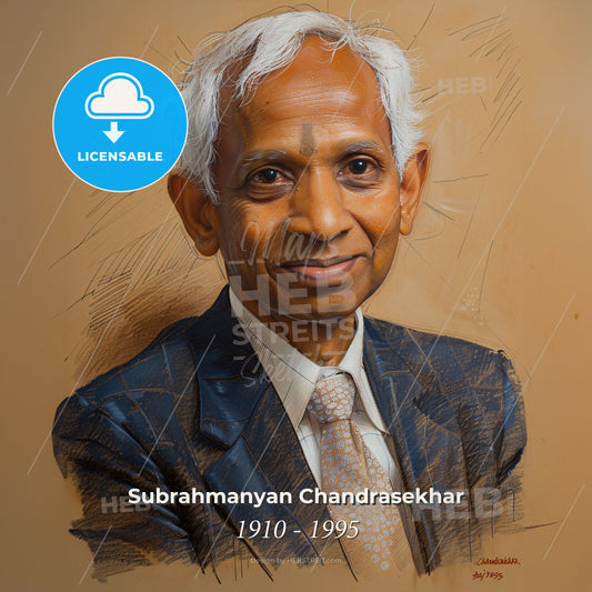 Subrahmanyan Chandrasekhar, 1910 - 1995, Indian-American astrophysicist - A Man In A Suit And Tie Print Template