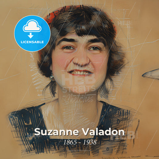 Suzanne Valadon, 1865 - 1938, French painter - A Woman With A Red Hat Print Template