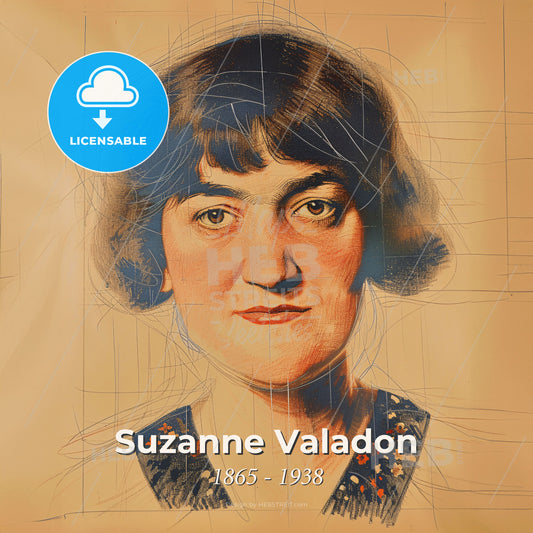 Suzanne Valadon, 1865 - 1938, French painter - A Woman's Face With A Drawing Print Template