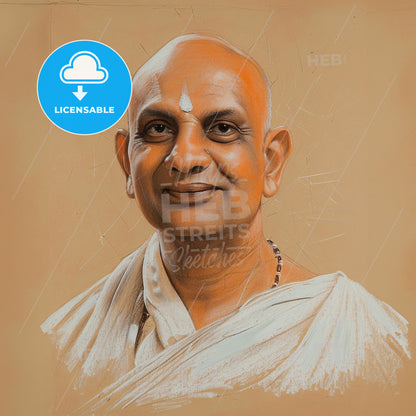 Swami Sivananda, 1887 - 1963, Indian Hindu spiritual teacher - A Man With A White Robe And A Necklace