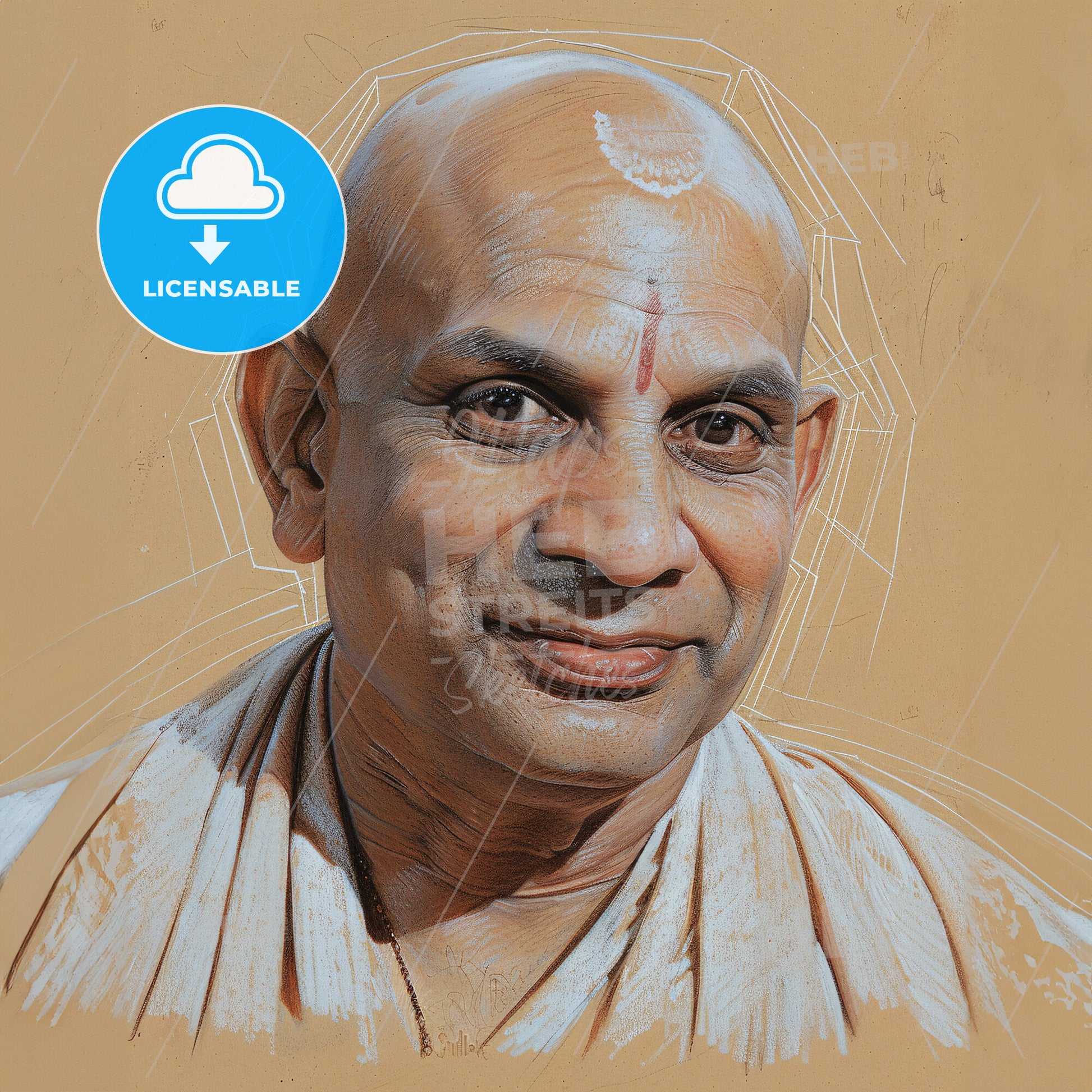 Swami Sivananda, 1887 - 1963, Indian Hindu spiritual teacher - A Man With A White Mark On His Forehead
