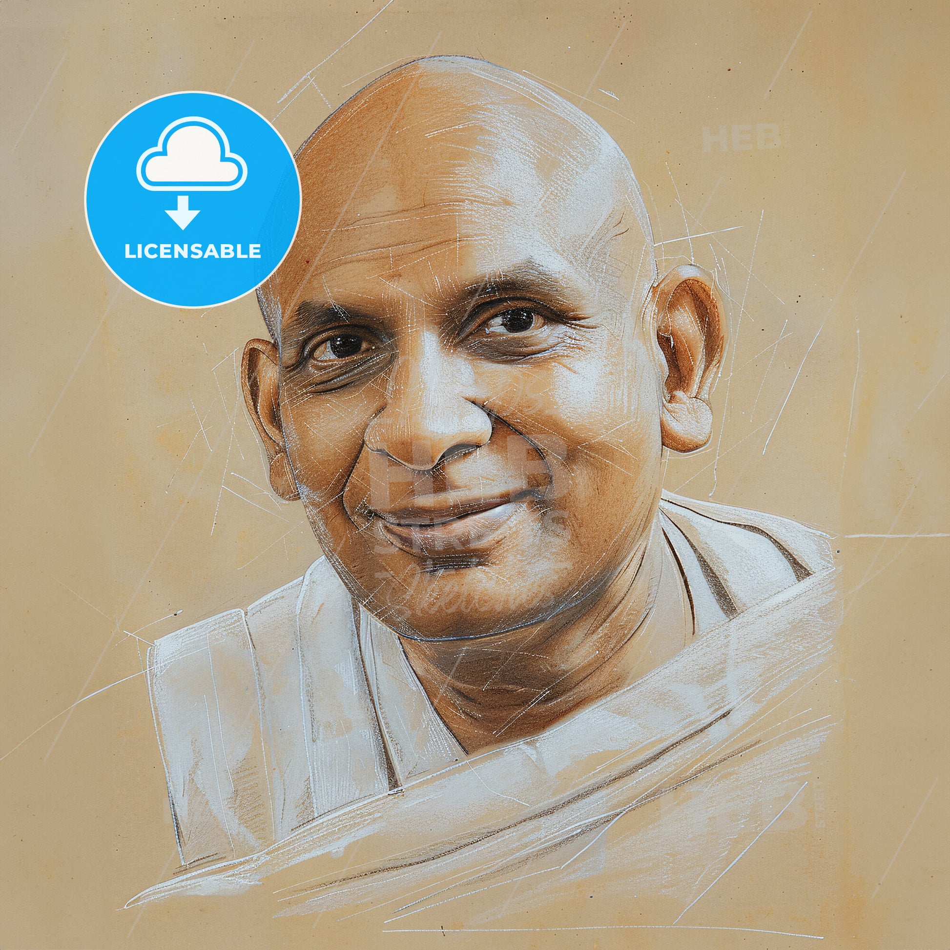 Swami Sivananda, 1887 - 1963, Indian Hindu spiritual teacher - A Drawing Of A Man