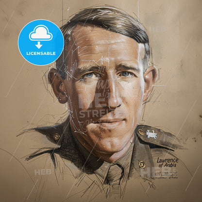 T.E. Lawrence, 1888 - 1935, British archaeologist and military officer - A Drawing Of A Man