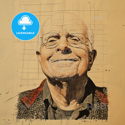 T. Cecil Gray, 1913 - 2008, British anesthesiologist - A Man With Glasses And A Grid