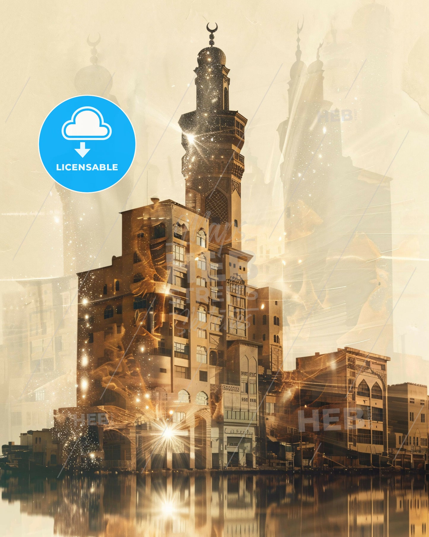 Taif Cityscape Art: Echoes of Desert Glamour - A building with a tower and a tower on the side