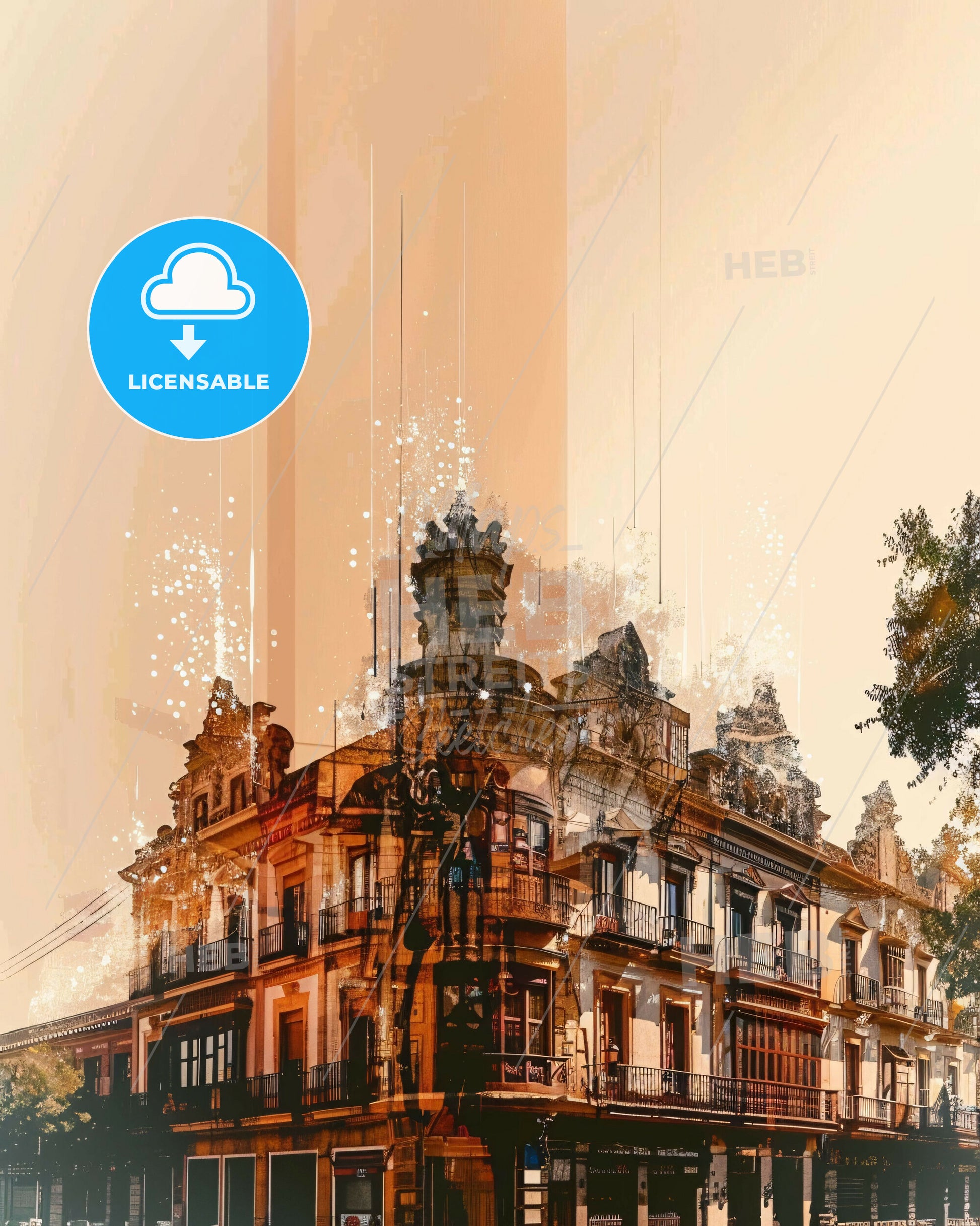 Talavera de la Reina City Skyline Poster - A building with trees in the background