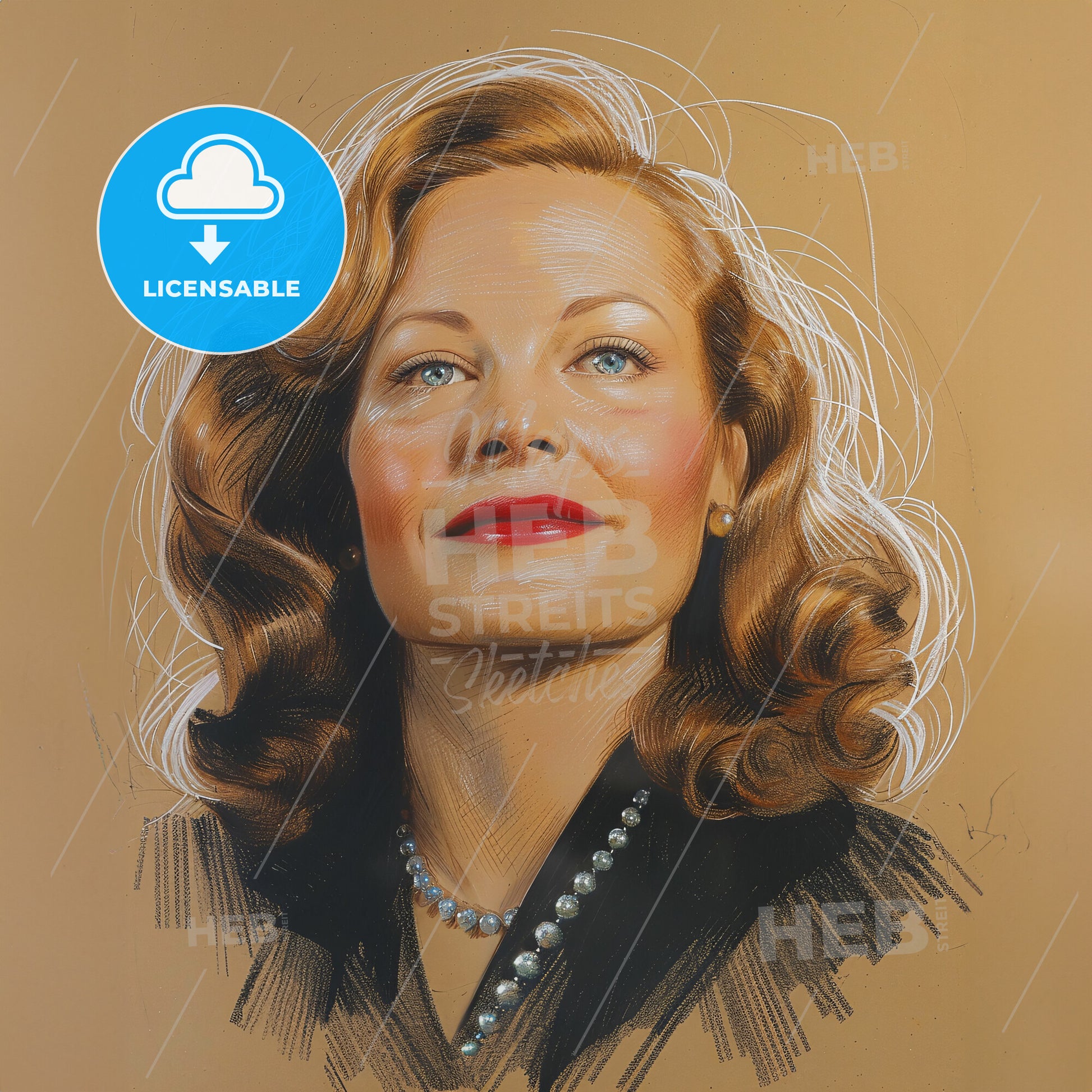 Tallulah Bankhead, 1902 - 1968, American actress and socialite - A Woman With Red Lipstick And Curly Hair