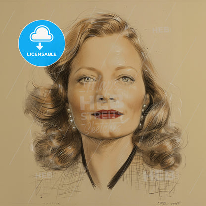 Tallulah Bankhead, 1902 - 1968, American actress and socialite - A Drawing Of A Woman