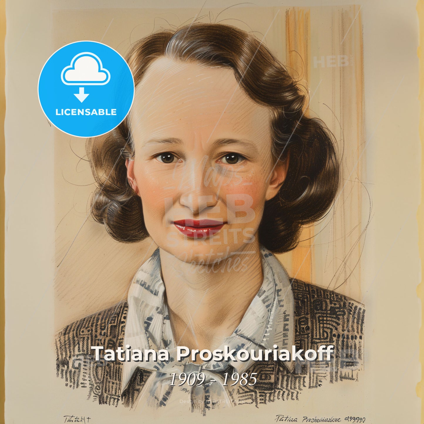 Tatiana Proskouriakoff, 1909 - 1985, Russian-American archaeologist - A Woman With Short Brown Hair Wearing A White Shirt And Black Jacket Print Template