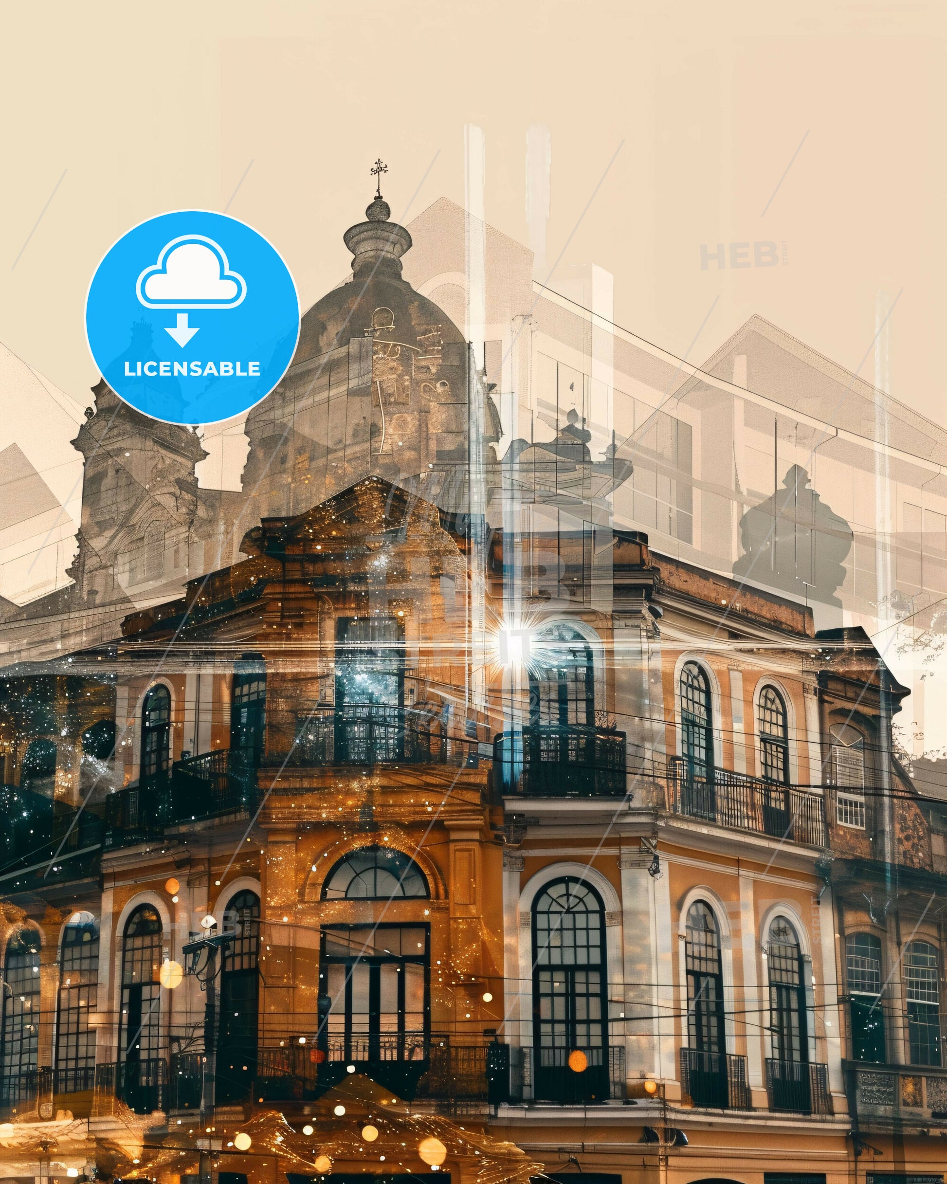 Taubate Cityscape Composite Art Majestic Skyline Print - A building with a dome shaped roof