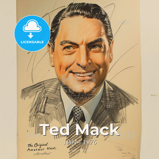 Ted Mack, 1904 - 1976, American radio and TV host - A Drawing Of A Man Print Template