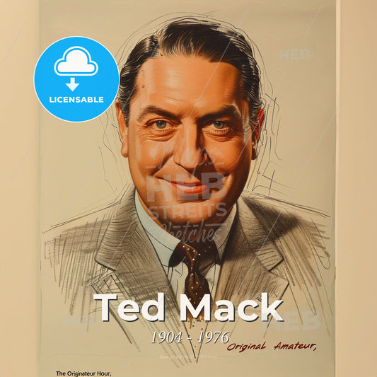 Ted Mack, 1904 - 1976, American radio and TV host - A Portrait Of A Man Print Template