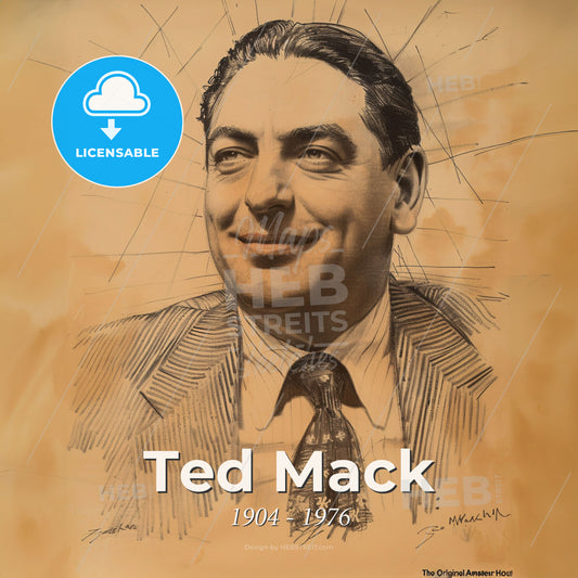 Ted Mack, 1904 - 1976, American radio and TV host - A Man In A Suit And Tie Print Template