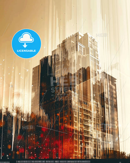 Tempe Skyline - Arizona Composite Art - A building with many windows