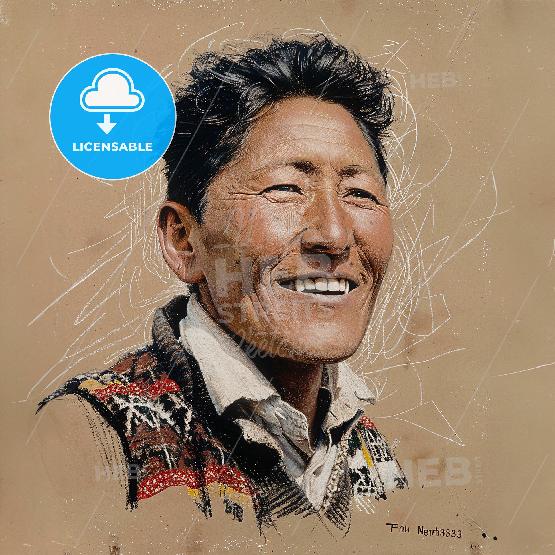 Tenzing Norgay, 1914 - 1986, Nepali-Indian mountaineer - A Man Smiling With Black Hair