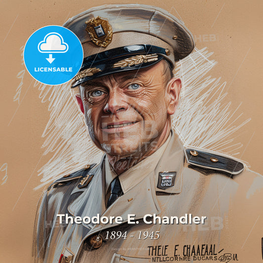Theodore E. Chandler, 1894 - 1945, American Rear Admiral - A Man In A Military Uniform Print Template
