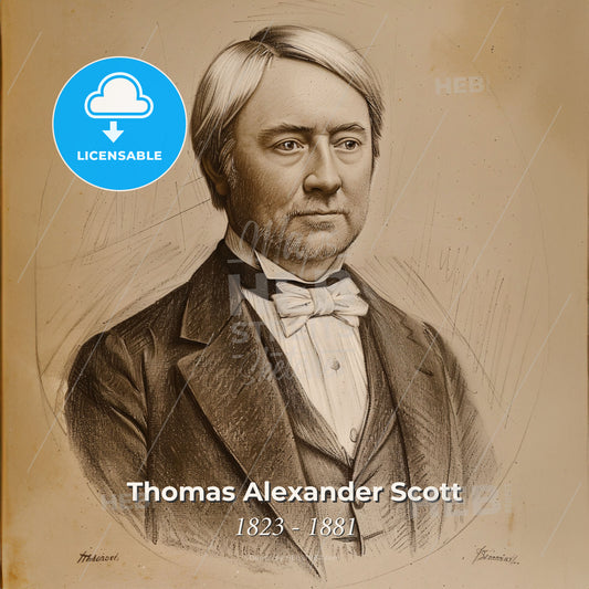 Thomas Alexander Scott, 1823 - 1881, American railway executive - A Portrait Of A Man Print Template