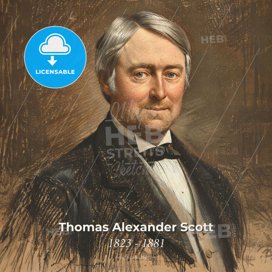 Thomas Alexander Scott, 1823 - 1881, American railway executive - A Man In A Suit Print Template