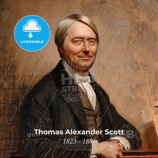 Thomas Alexander Scott, 1823 - 1881, American railway executive - A Man In A Suit Print Template