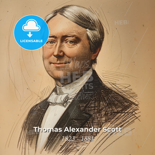 Thomas Alexander Scott, 1823 - 1881, American railway executive - A Portrait Of A Man Print Template