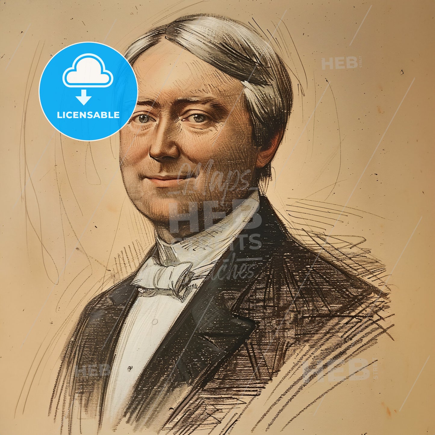 Thomas Alexander Scott, 1823 - 1881, American railway executive - A Portrait Of A Man