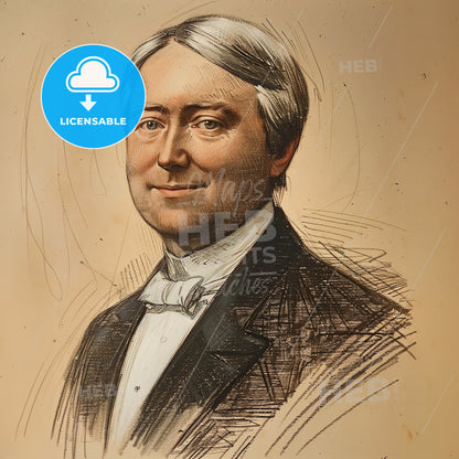 Thomas Alexander Scott, 1823 - 1881, American railway executive - A Portrait Of A Man