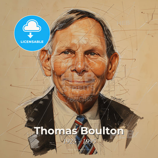 Thomas Boulton, 1925 - 1995, British anesthesiologist - A Man In A Suit And Tie Print Template