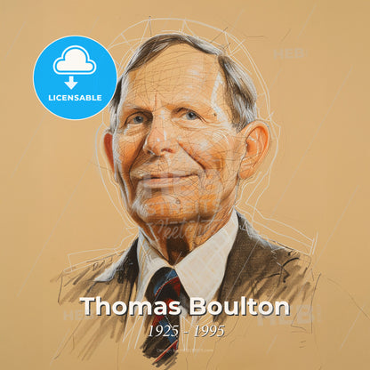 Thomas Boulton, 1925 - 1995, British anesthesiologist - A Drawing Of A Man Print Template