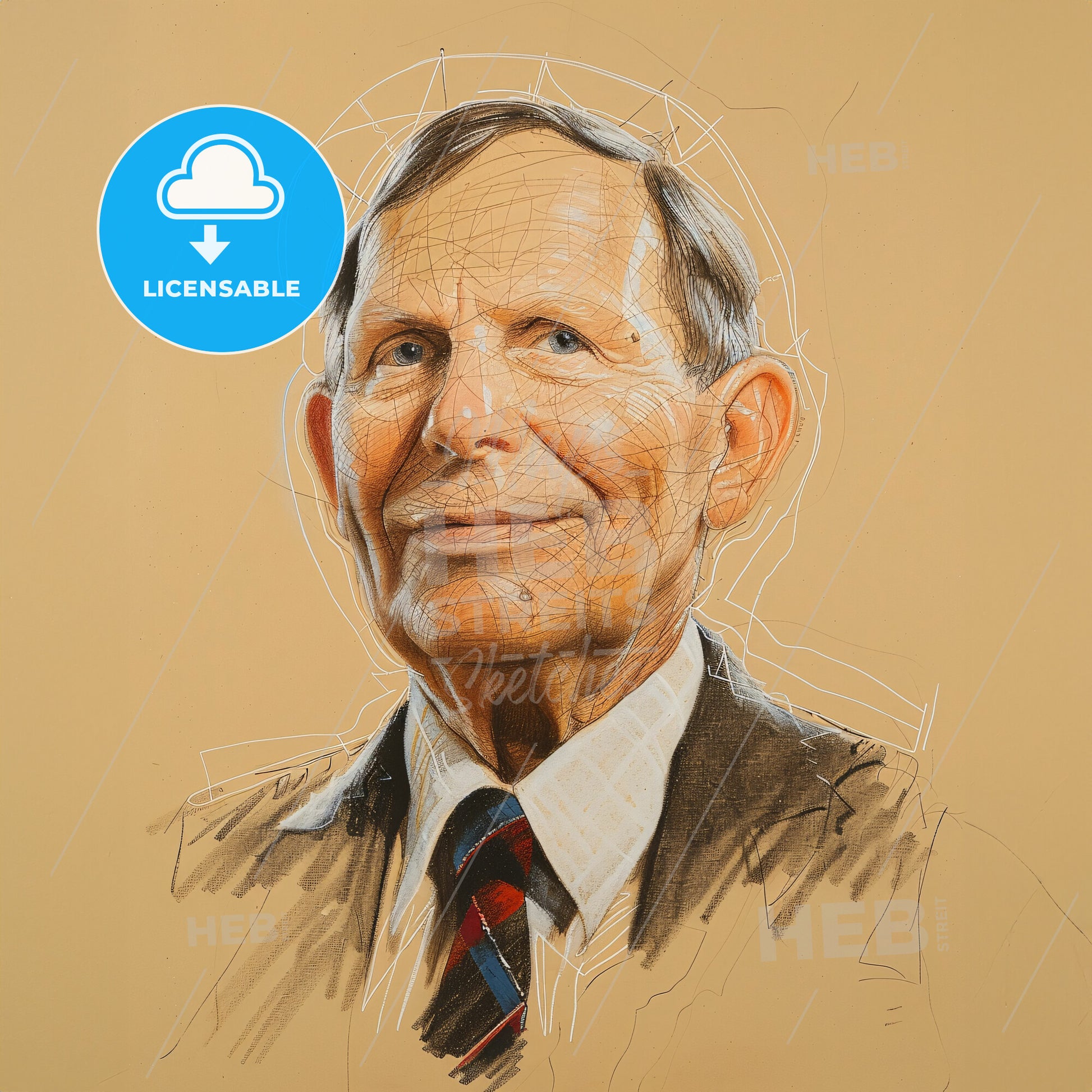 Thomas Boulton, 1925 - 1995, British anesthesiologist - A Drawing Of A Man