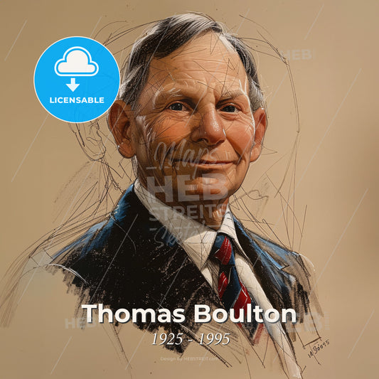Thomas Boulton, 1925 - 1995, British anesthesiologist - A Man In A Suit And Tie Print Template