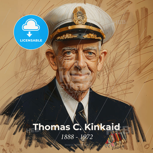 Thomas C. Kinkaid, 1888 - 1972, American Admiral - A Man In A Uniform Print Template