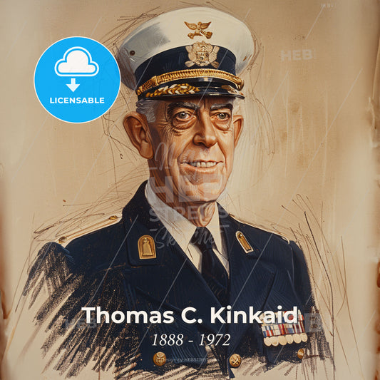 Thomas C. Kinkaid, 1888 - 1972, American Admiral - A Man In A Military Uniform Print Template