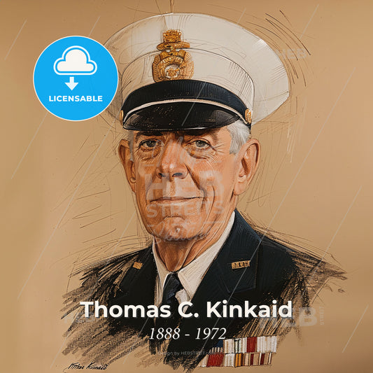 Thomas C. Kinkaid, 1888 - 1972, American Admiral - A Man In A Uniform Print Template