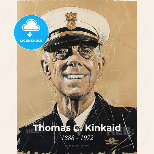 Thomas C. Kinkaid, 1888 - 1972, American Admiral - A Man In A Uniform Print Template