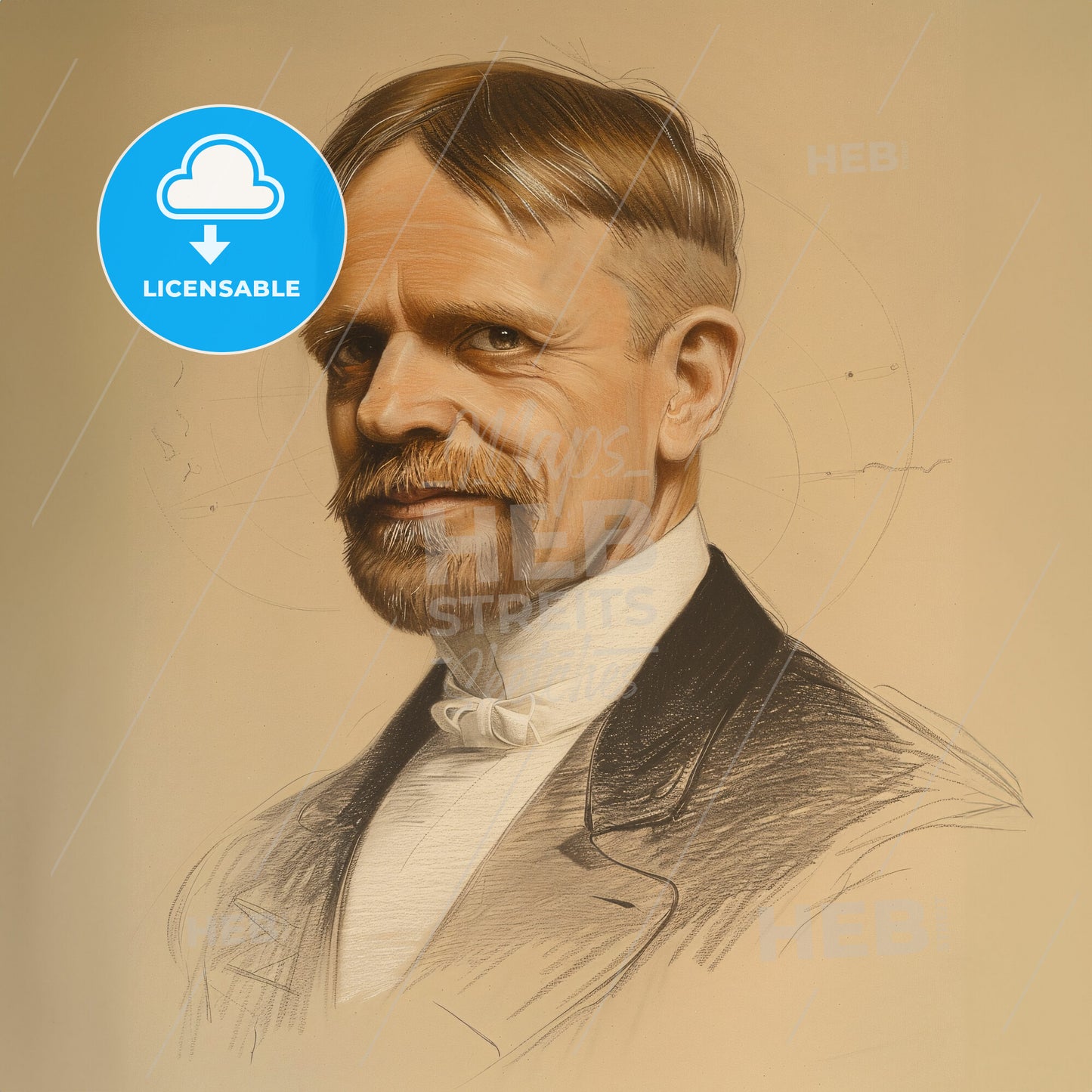Thomas Hunt Morgan, 1866 - 1945, American geneticist - A Man With A Beard And Mustache