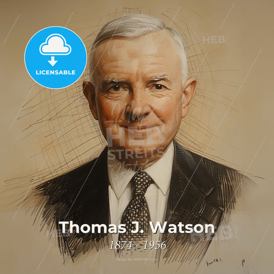 Thomas J. Watson, 1874 - 1956, American businessman - A Portrait Of A Man Print Template