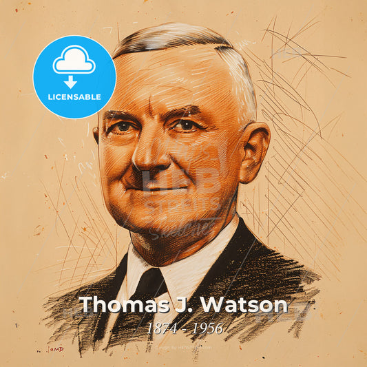 Thomas J. Watson, 1874 - 1956, American businessman - A Man In A Suit And Tie Print Template