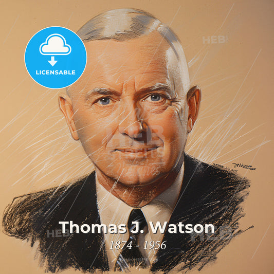 Thomas J. Watson, 1874 - 1956, American businessman - A Man In A Suit And Tie Print Template