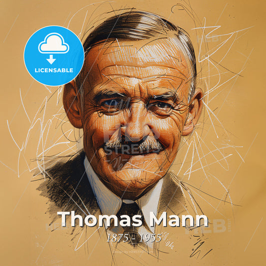 Thomas Mann, 1875 - 1955, German writer - A Man With A Mustache Print Template