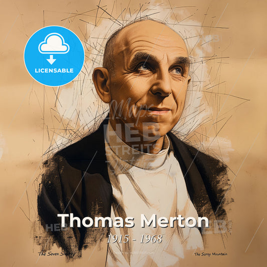 Thomas Merton, 1915 - 1968, American Trappist monk - A Man In A White Shirt Print Template